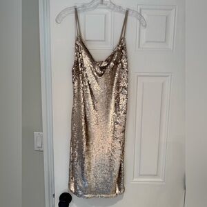 Glamorous Gold Sequin Mini Dress